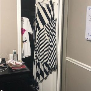 Navy blue and white dress